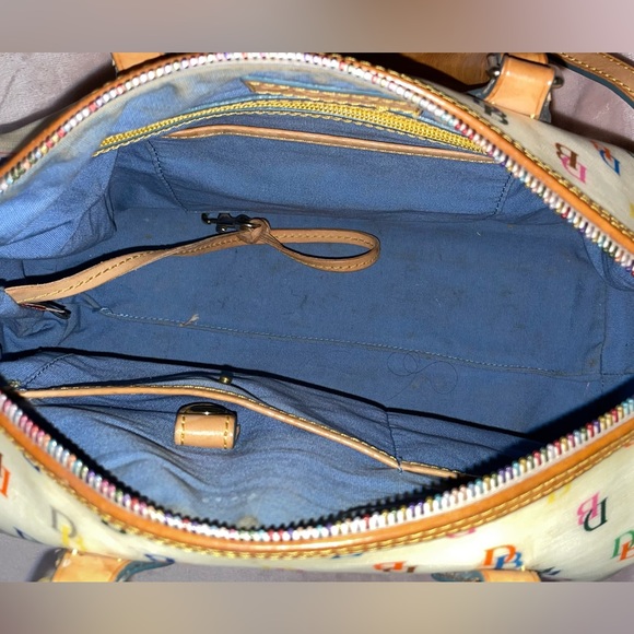 Vtg Dooney & Bourke It Bag Multicolor Satchel Convertible Strap - Picture 9 of 9